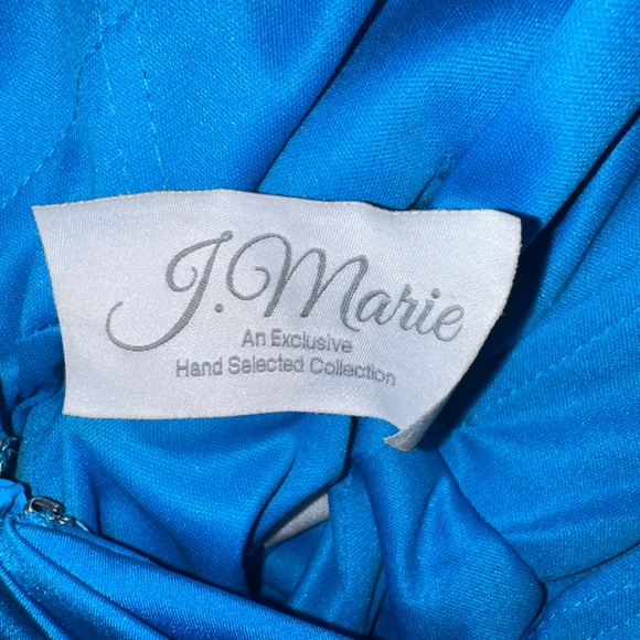 JMarie Homecoming Dress Teal/Blue with slit size 10 - Picture 6 of 7